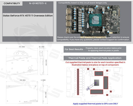 Bykski Full Coverage GPU Water Block and Backplate For GALAX GeForce RTX 4070 Ti Overseas Edition (N-GY4070TI-X)