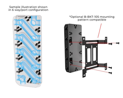 Bykski Versatile POM Fluid Distribution/Routing Block Engineered For 24-Hour Reliability (B-DP-3WAY-X)