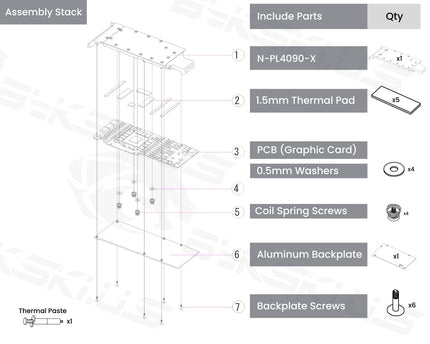 Bykski Metal/POM GPU Water Block and Backplate for Peladn GeForce RTX 4090 (N-PL4090-X)