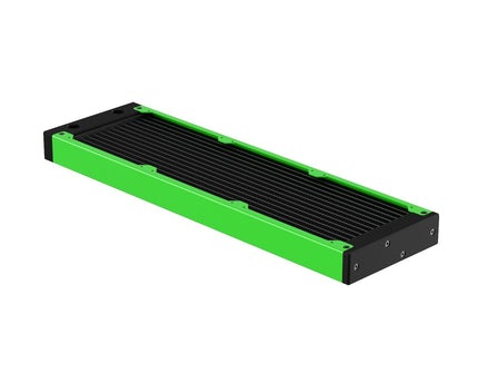 PrimoChill 360SL (30mm) EXIMO Modular Radiator, Black POM, 3x120mm, Triple Fan (R-SL-BK36) Available in 20+ Colors, Assembled in USA and Custom Watercooling Loop Ready - UV Green