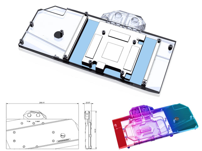 Bykski Full Coverage GPU Water Block and Backplate For GALAXY GeForce RTX 3080/3090 (SELECT MODELS ONLY) (N-GY3090GAMER-X)