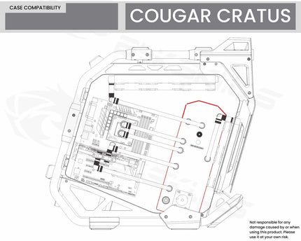 Bykski Distro Plate For COUGAR CRATUS PMMA w/ 5v Addressable RGB(RBW) (RGV-CG-CRATUS-P-K) - DDC Pump With Armor