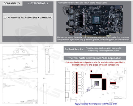 Bykski Full Coverage GPU Water Block and Backplate For ZOTAC GeForce RTX 4060Ti 8GB X GAMING OC (N-ST4060TIXG-X)