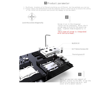 Bykski CPU-SR3647-X XEON CPU Water Cooling Block - Full Metal - Nickel Plated - Gray (CPU-SR3647-X) (LGA 3647) - Rectangle