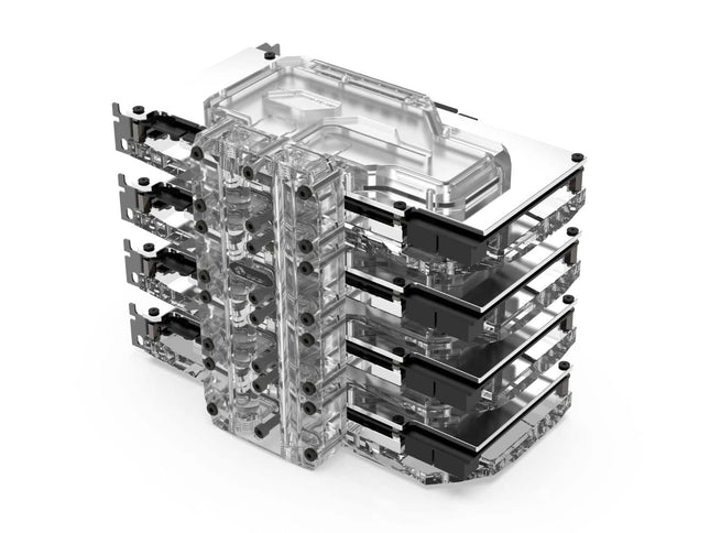 Bykski Quad GPU 40mm SLI/CF Connection Bridge Block for TC Blocks - (B-L4-4WAY-TC)