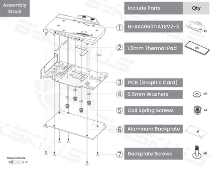 Bykski Full Coverage GPU Water Block and Backplate For ASUS ATS Gaming GeForce RTX 4060 TI OC (N-AS4060TIATSV2-X)