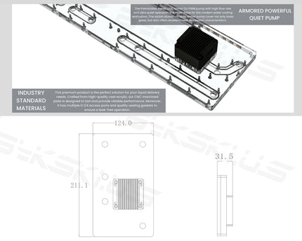 Bykski Distro Plate For CORSAIR 280X - PMMA w/ 5v Addressable RGB(RBW) (RGV-COS-280X-P-K) - DDC Pump With Armor