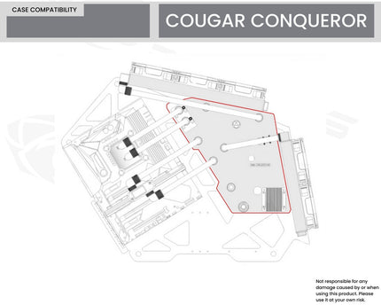 Bykski Distro Plate For COUGAR CONQUEROR - PMMA w/ 5v Addressable RGB(RBW) (RGV-CG-ZFZ-P-K) - DDC Pump With Armor