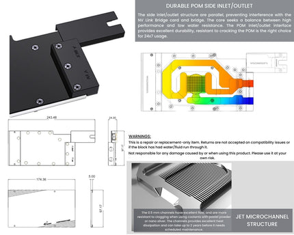 Bykski Metal/POM GPU Water Block and Backplate For NVIDIA RTX 4000 ADA (N-RTX4000-X)