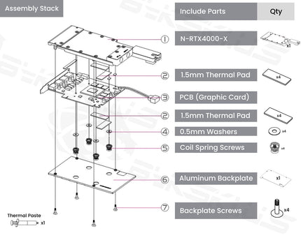 Bykski Metal/POM GPU Water Block and Backplate For NVIDIA RTX 4000 ADA (N-RTX4000-X)