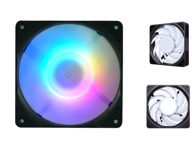 Bykski 9 Blade High Volume 120mm PWM - 5V Addressable RGB(RBW) LED Fan - 3000 RPM / 101.65 CFM / 45.6 DBA (CF-RBW3000EX-X)