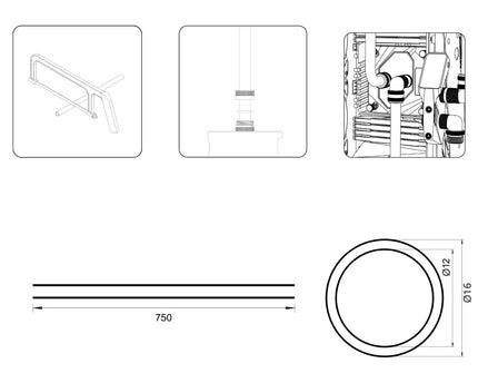 PrimoChill Frosted 12mm ID x 16mm OD Rigid Acrylic/PMMA Tube - 750mm - 4 Pack - Frosted