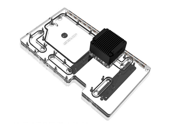 Bykski Distro Plate For InWin N515 - PMMA w/ 5v Addressable RGB(RBW) (RGV-INW-N515-P-K) - DDC Pump With Armor