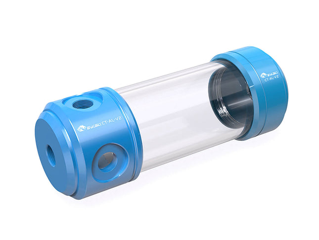 Bykski 50mm Anodized Aluminum Cylindrical Reservoir - 150mm (CT-AL-V2) - Blue