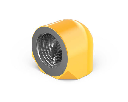 PrimoChill Female to Female G 1/4in. 90 Degree SX Elbow Fitting - Yellow