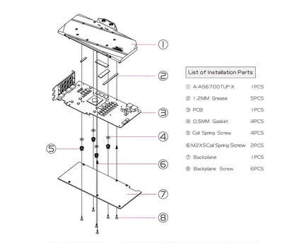 Bykski Full Coverage GPU Water Block and Backplate for ASUS TUF RX 6700 (A-AS6700TUF-X)