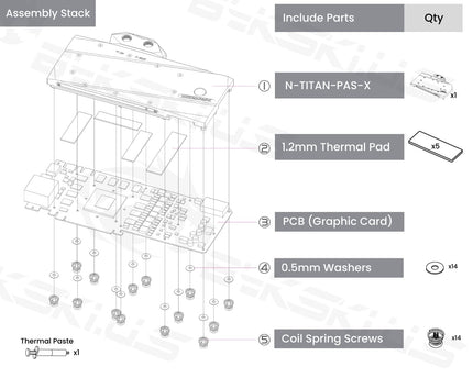 Bykski Full Coverage GPU Water Block Reference Edition - Clear (N-TITAN-PAS-X)