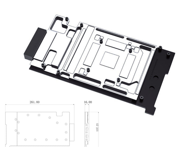 Bykski Durable Metal/POM GPU Water Block and Backplate for Gigabyte GeForce RTX 4090 Master/Gaming/Aero 24G (SELECT MODELS ONLY) (N-GV4090AORUS-X-V2) - Continuous Usage