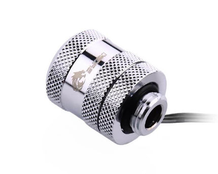 Bykski Rigid 12mm ID x 16mm OD Fitting w/ Addressable RGB (RBW) (B-LTJT-X-16) - Silver