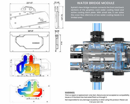 Bykski Full Coverage GPU Water Block w/ Integrated Active Backplate for Zotac RTX 3090 GAMING OC (N-ST3090XG-TC-V2)