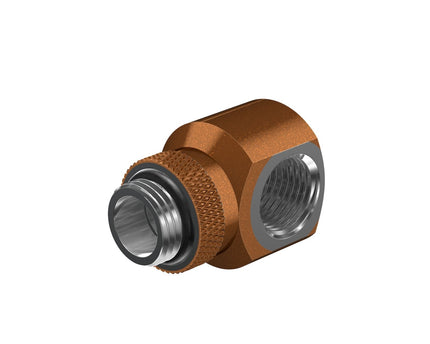 PrimoChill InterConnectSX Flat 90 Degree Rotary Fitting (FAF90) – Enhanced PC Cooling with Sleek Aesthetics - Available in 20+ Colors, Custom Watercooling Loop Ready - Copper