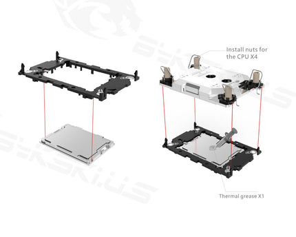 Bykski CPU-SR4677-X Intel Sapphire Rapids CPU Water Cooling Block - Full Metal - Nickel Plated - Gray (LGA 4677/Socket E)