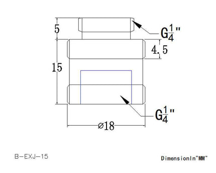 Bykski G 1/4in. Male/Female Extension Coupler - 15mm (B-EXJ-15) - Black