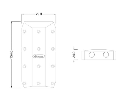 Bykski Quad GPU 40mm SLI/CF Connection Bridge Module Version 3 - Frosted (L4-4WAY)