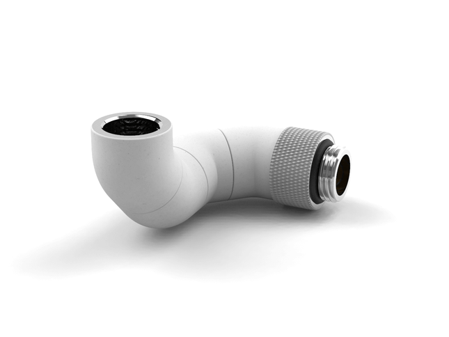 BSTOCK: PrimoChill Male to Female G 1/4 180 Degree Triple Rotary Elbow Fitting - Sky White - PrimoChill - KEEPING IT COOL