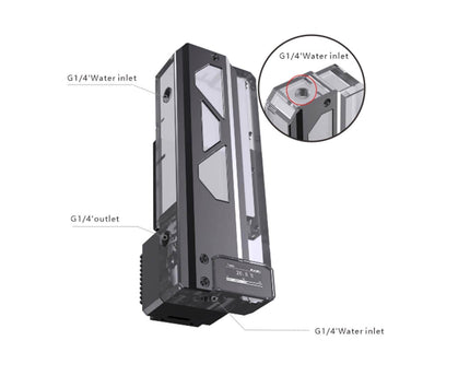 Bykski DDC Pump / 220mm Reservoir Station w/ Temp Digital Display and 5v Addressable RGB (RBW) (CP-DDC-X-TK220-V2)