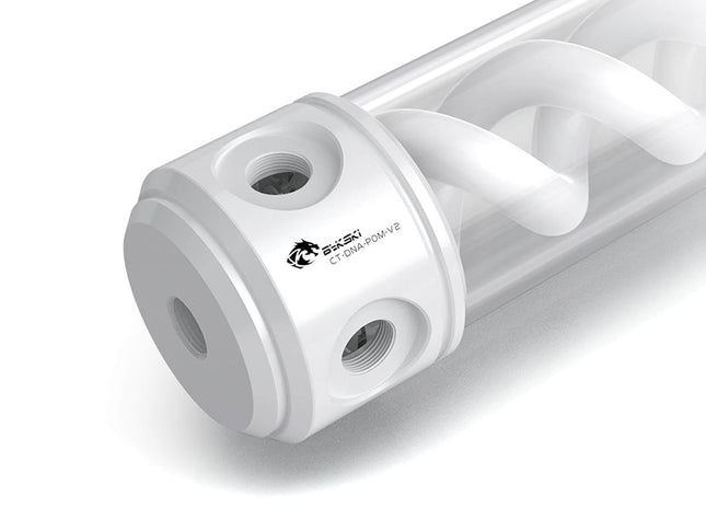 Bykski 50mm Cylindrical DNA Reservoir - White POM - 260mm w/LED strip (CT-DNA-POM-V2)