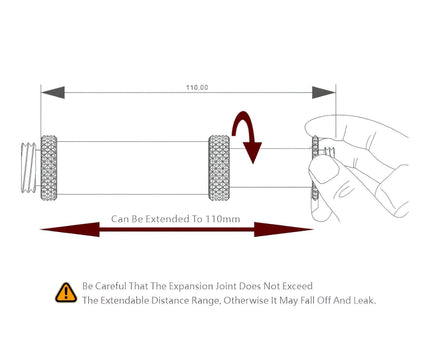 Bykski G 1/4in. SLI/CF Expansion Joint - 83mm-110mm (CC-EXPJ-83-X) - PrimoChill - KEEPING IT COOL