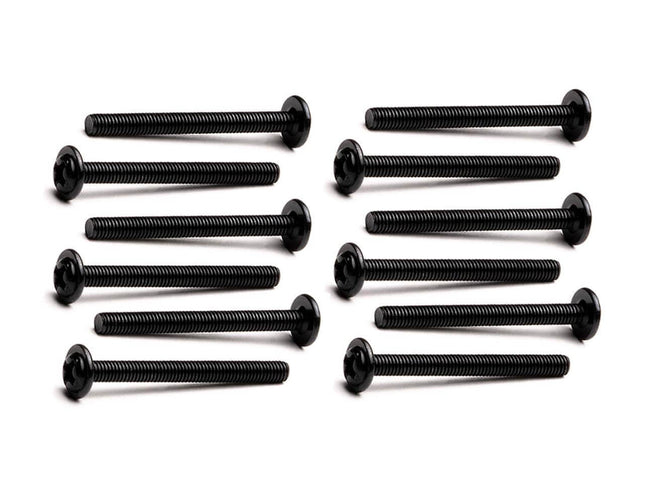 PrimoChill Washer Head Radiator Screws - M4 x 30mm - Black - PrimoChill - KEEPING IT COOL 12 Pack