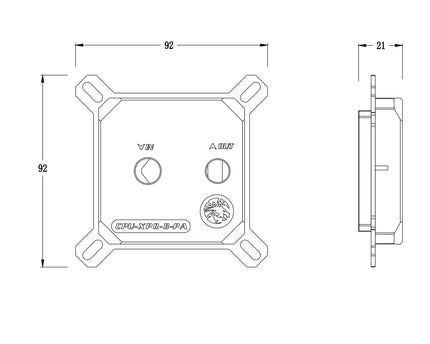 Bykski CPU-XPR-B-PA Intel CPU Water Cooling Block V2 - Frosted w/ RBW (LGA 115x / 20xx)