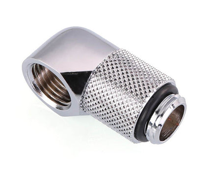 Bykski G 1/4in. Male to Female 90 Degree Rotary 15mm Extension Elbow Fitting (B-RD90-EXJ15) - PrimoChill - KEEPING IT COOL Silver