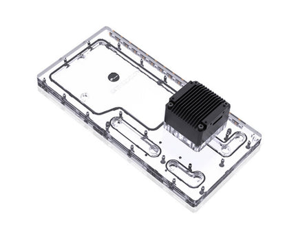 Bykski Distro Plate For Cougar Avulsion - FROSTED PMMA w/ 5v Addressable RGB (RBW)- Pump Included (RGV-CG-AVULSION-P-F)