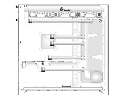 Bykski Distro Plate For Lian Li PC-011 - Frosted PMMA w/ 5v Addressable RGB (RBW) (RGV-LAN-011-P-F-K)