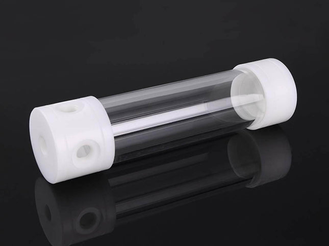 Bykski 50mm Cylindrical Reservoir - White POM - 200mm (B-CT50-MWT) - PrimoChill - KEEPING IT COOL