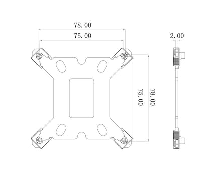 Bykski Backplate For Intel CPU Blocks - Socket LGA1700 /115X - 12/13th Gen Platform (B-MB1700-BE-V2)