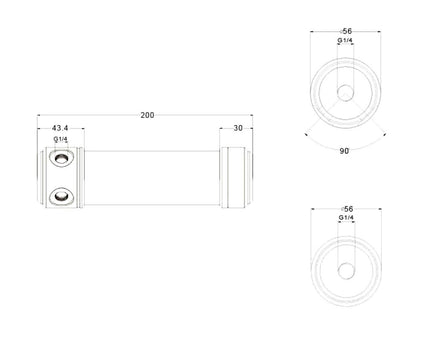 Bykski 50mm Cylindrical Reservoir - Black POM - 200mm Total Length (CT-POM-V2) - PrimoChill - KEEPING IT COOL