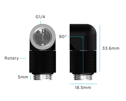 BSTOCK:PrimoChill Male to Female G 1/4in. 90 Degree SX Rotary 15mm Extension Elbow Fitting - Copper - PrimoChill - KEEPING IT COOL