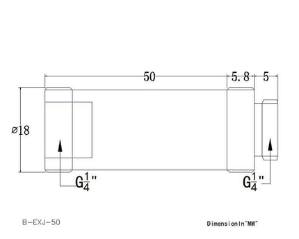 Bykski G 1/4in. Male/Female Extension Coupler - 50mm (B-EXJ-50) - PrimoChill - KEEPING IT COOL