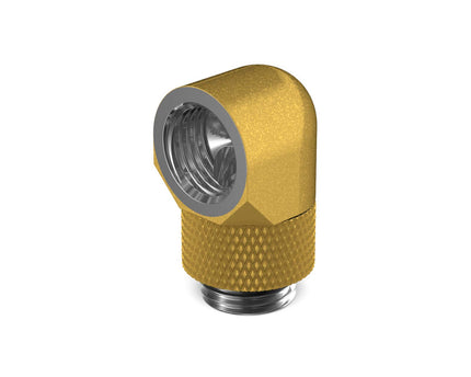 BSTOCK:PrimoChill Male to Female G 1/4in. 90 Degree SX Rotary Elbow Fitting - Gold