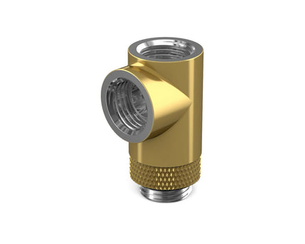 BSTOCK:PrimoChill G 1/4in. Inline Rotary 3-Way SX Female T Adapter - Gold - PrimoChill - KEEPING IT COOL