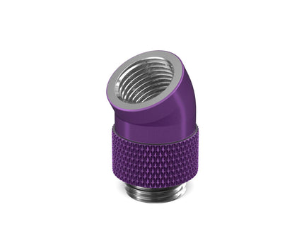 BSTOCK:PrimoChill Male to Female G 1/4in. 30 Degree SX Rotary Elbow Fitting - Candy Purple